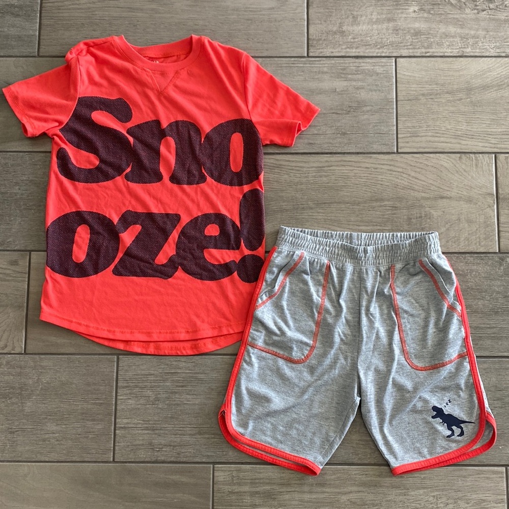 Boys Gap Kids Snooze! PJ Set with Dinosaur Graphic
